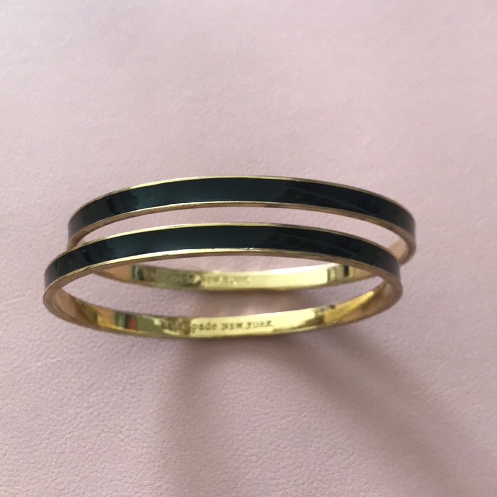 Kate Spade “draw the line” Black bracelets